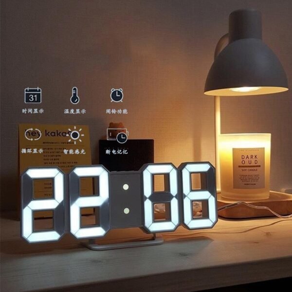 Horloge numérique murale avec température