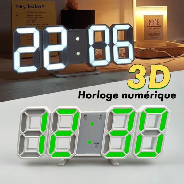 ساعة جدارية رقمية LED 3D