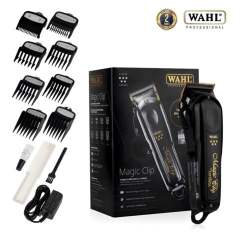 آلة حلاقة Wahl Magic Clip لاسلكية أسود وذهبي