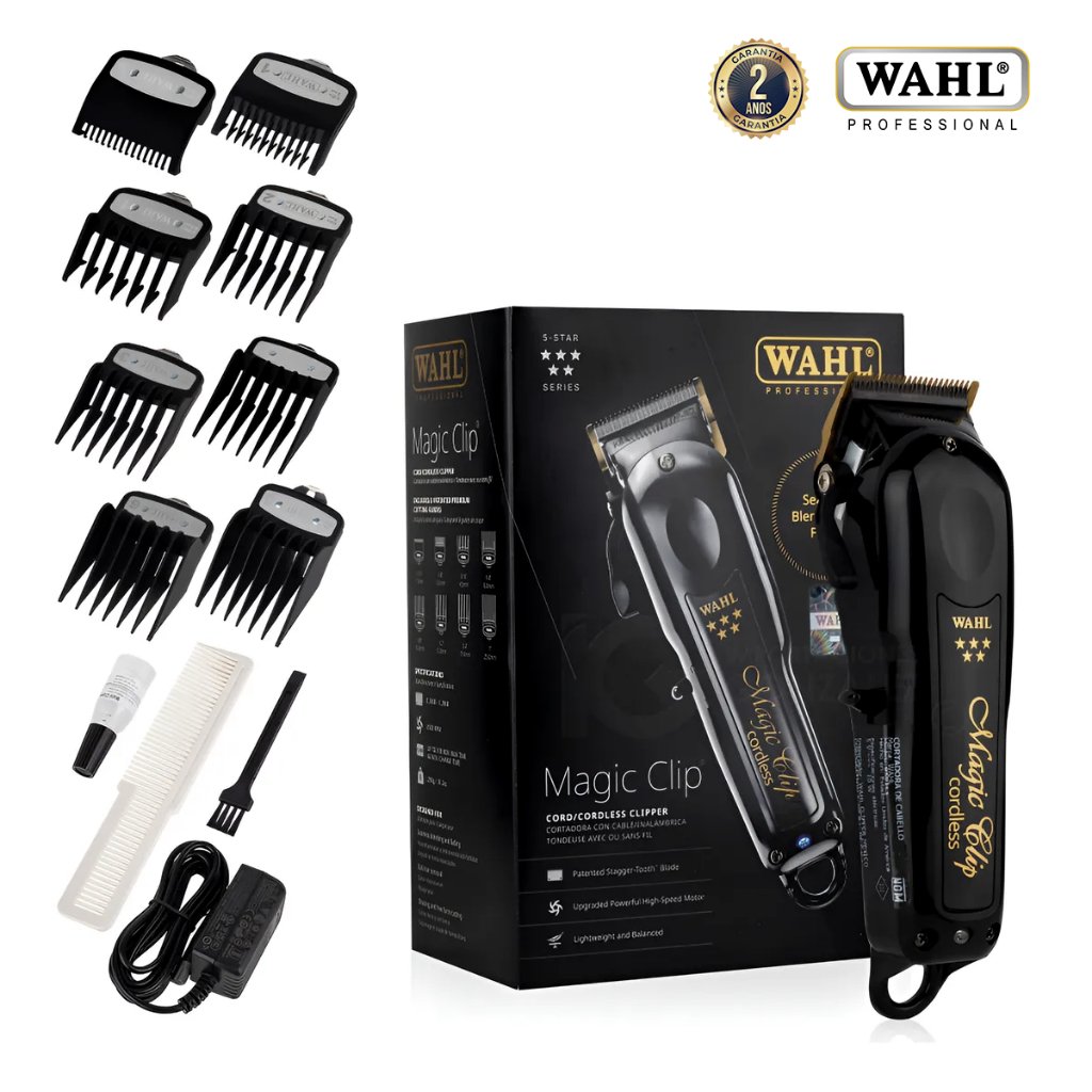 آلة حلاقة Wahl Magic Clip لاسلكية أسود وذهبي