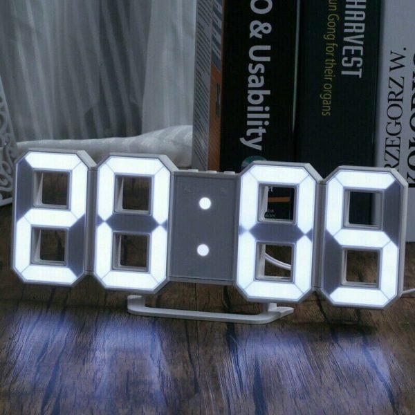 ساعة LED 3D منبه وحرارة
